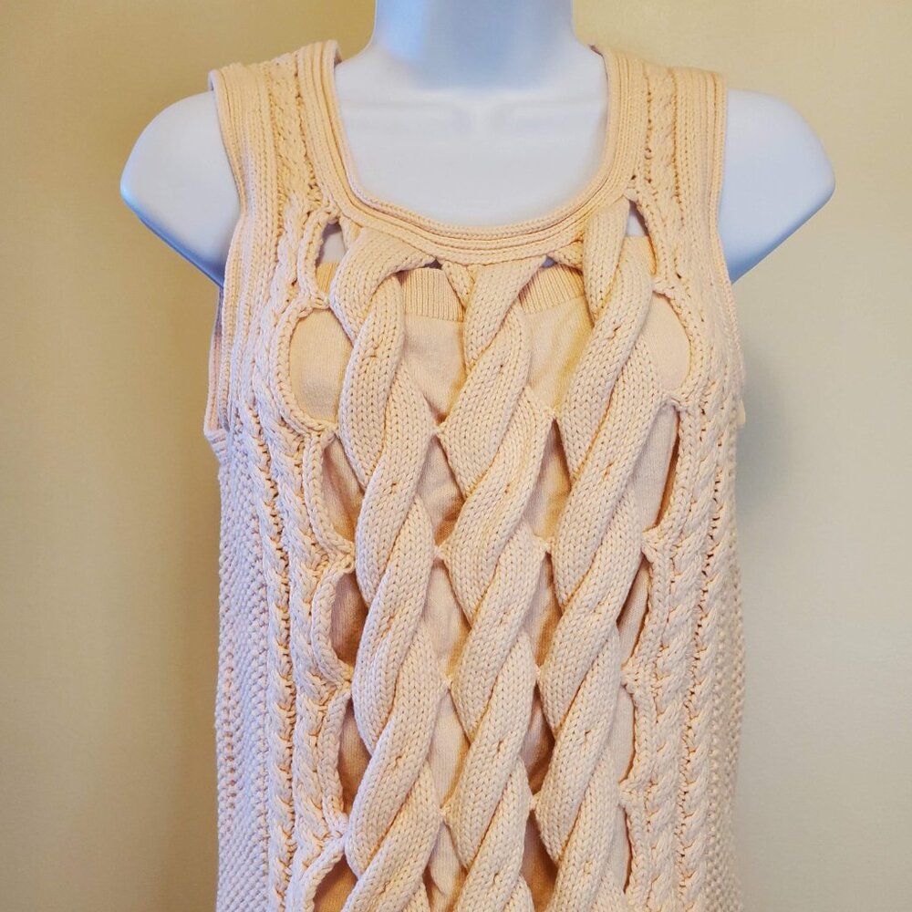 VENUS Peachy Pink Pullover High-Low Sleeveless Sweater Top - S - Picture 4 of 12